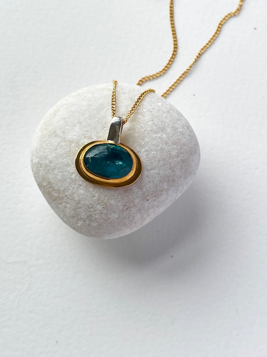 Oval Teal Kyanite Pendant