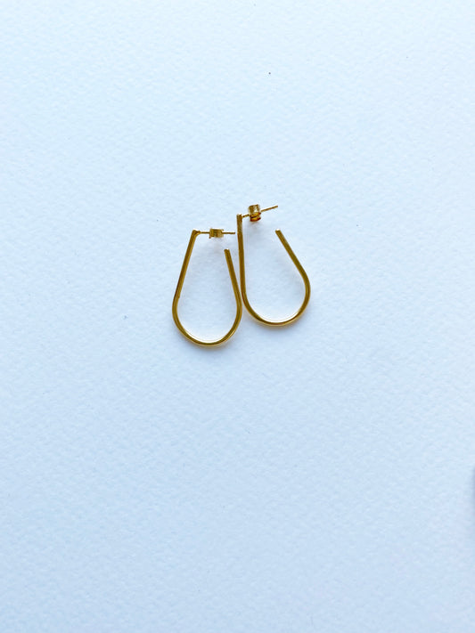 Drop Hoop Oval Earrings